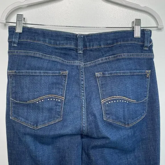 Lee Medium Wash Curvy Fit Mid Rise Bootcut Denim Jeans Stretch Blue Women's Sz 8 - Picture 5 of 13